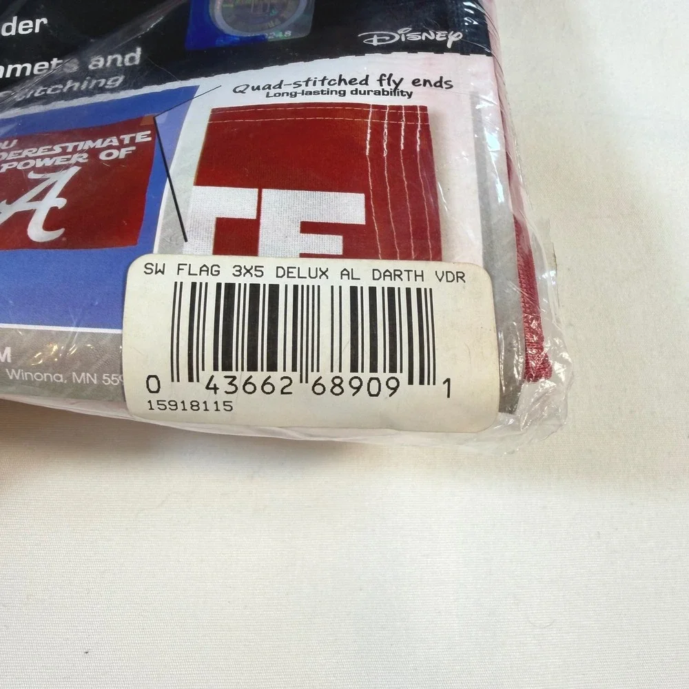 New Darth Vader‎ Star Wars Flag 3x5 Red Underestimate NCAA Alabama Wincraft NWT